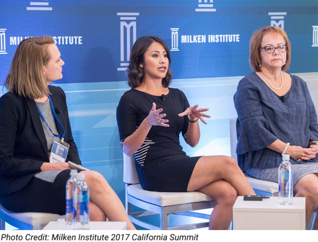 Dr. Perez (center) at the Milken Institute 2017 California Summit.