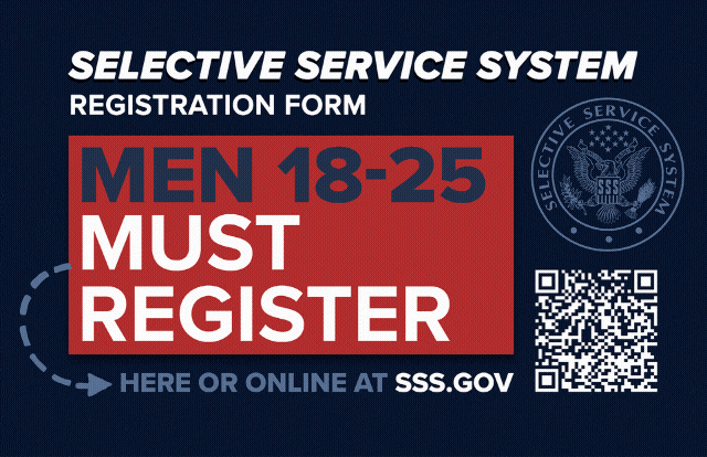 Preview of Selective Service registration form